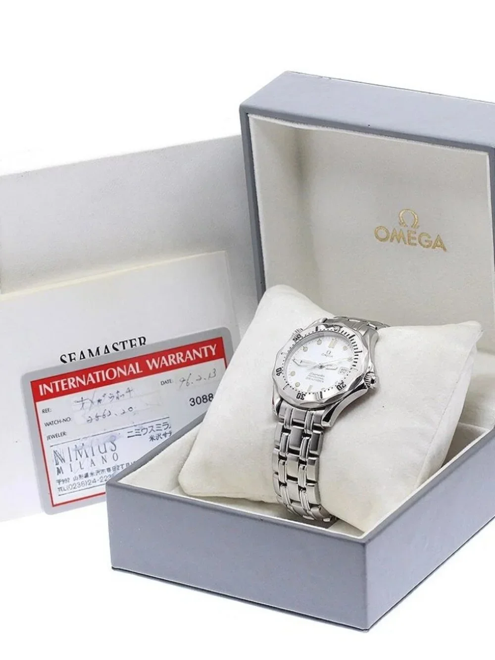 OMEGA Seamaster300 2562.20 Date white Dial Quartz Boy's Watch_960994